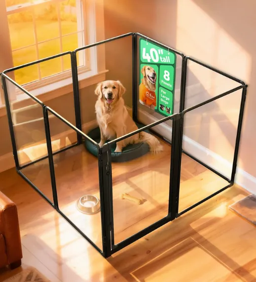 AuraSpace Pro Acrylic Indoor Dog Playpen